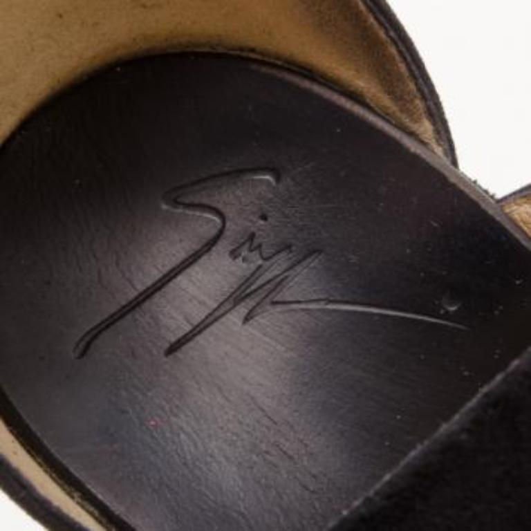 Giuseppe Zanotti Sandales à plateforme en daim noir Taille 41 Pour femmes en vente
