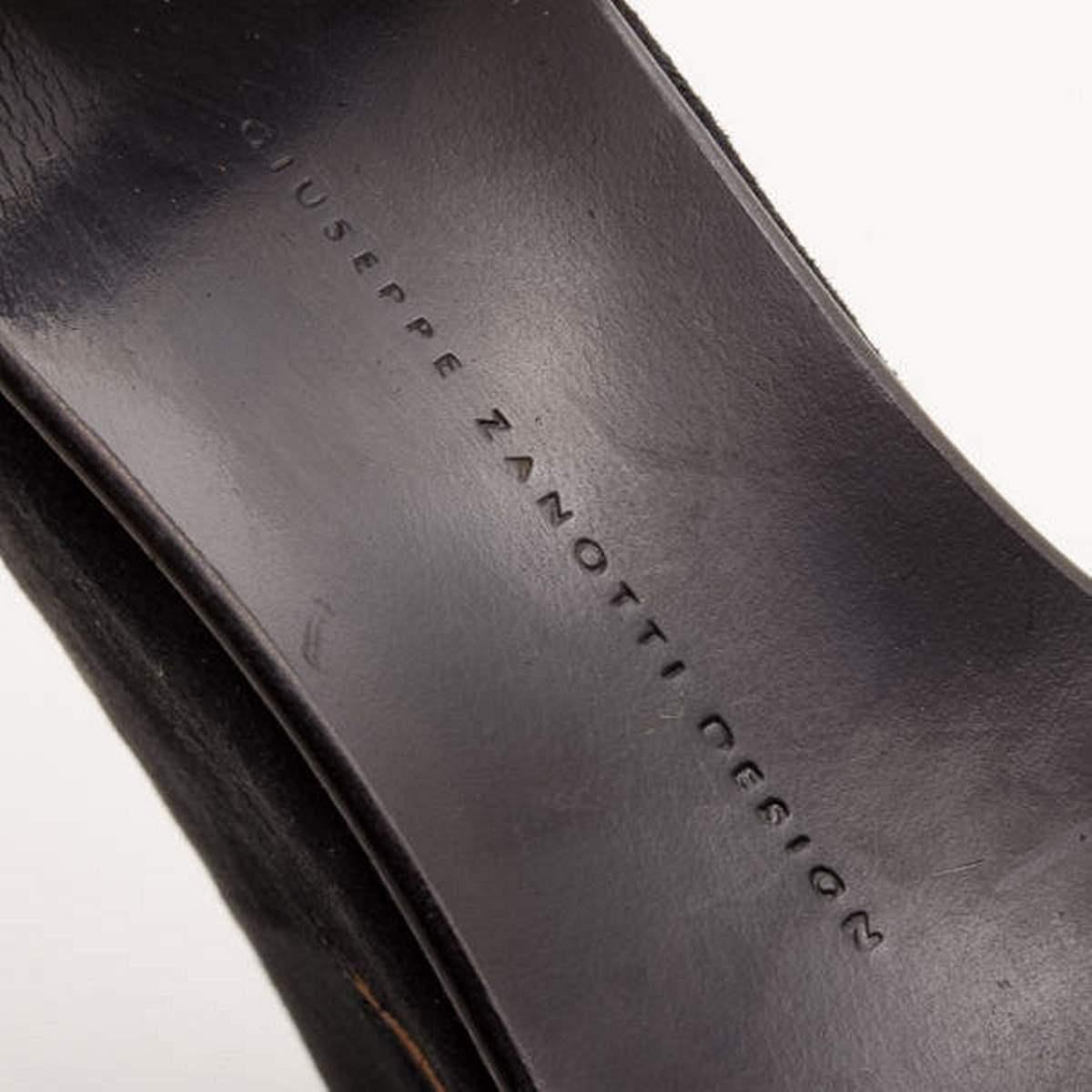 Giuseppe Zanotti Black Suede Platform Sandals Size 41 For Sale 2