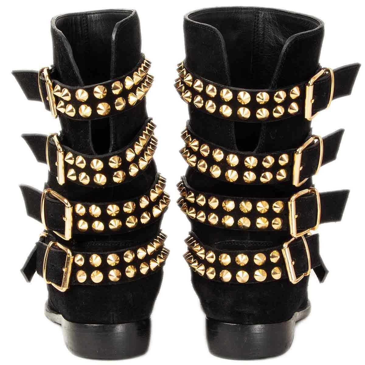 flat black suede booties