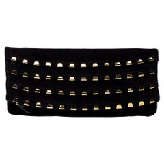 Giuseppe Zanotti - Pochette à rabat en daim clouté noir