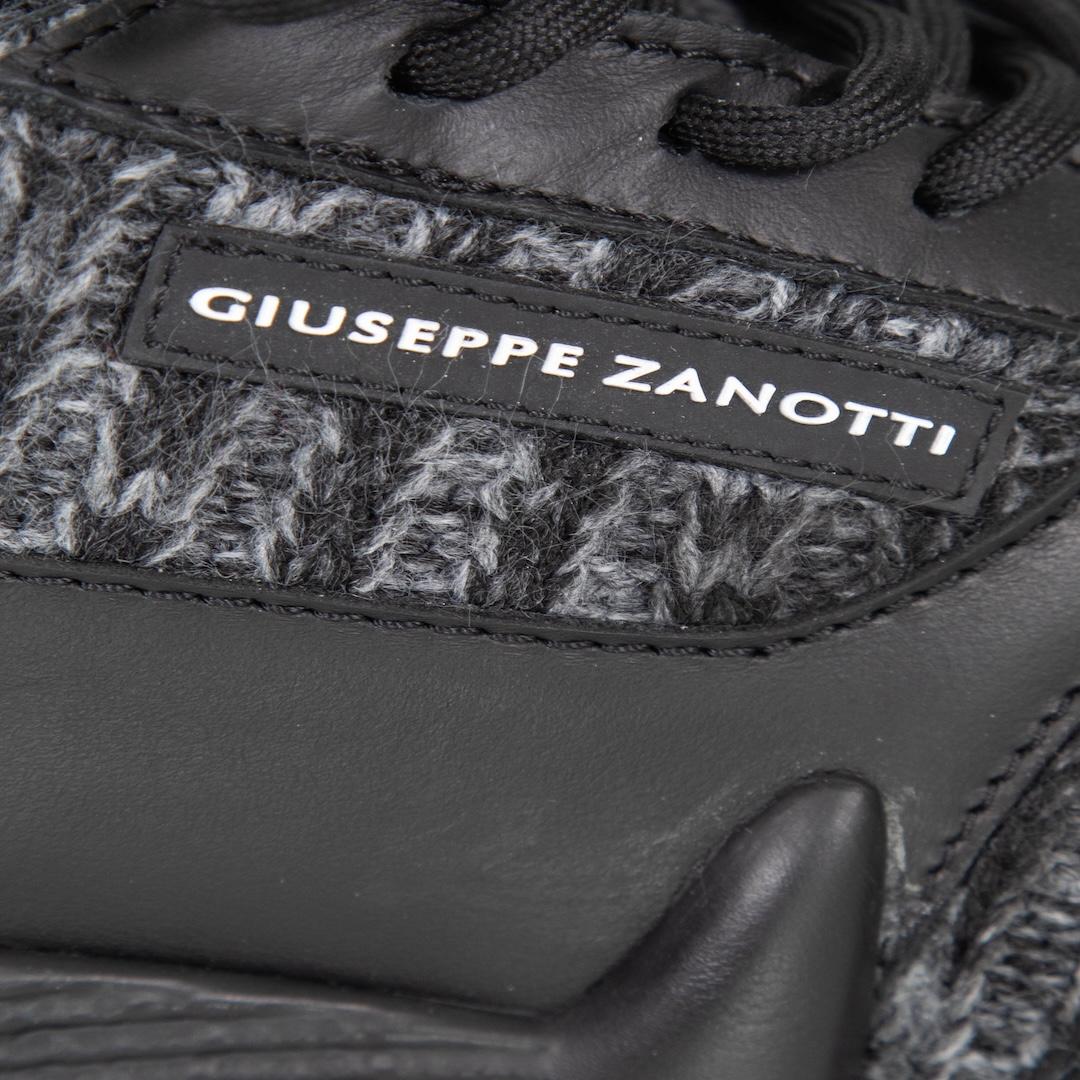 Giuseppe Zanotti Scarpe da Ginnastica con Talon in Tweed Nero Taglia IT 38.5 in vendita 1
