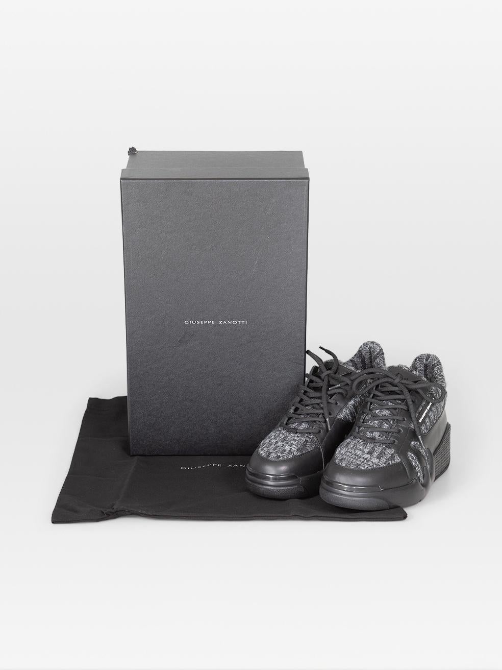 Giuseppe Zanotti Scarpe da Ginnastica con Talon in Tweed Nero Taglia IT 38.5 in vendita 2