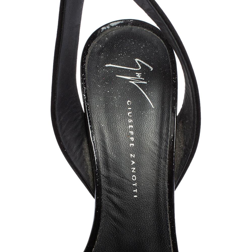 Giuseppe Zanotti Black Velvet and Satin Lavinia Platform Sandals Size 38 1