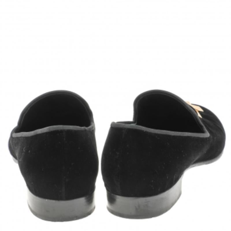 Noir Giuseppe Zanotti Chaussons de smoking en velours noir Taille 42 en vente