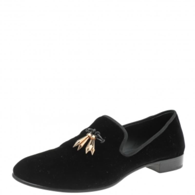 Giuseppe Zanotti Chaussons de smoking en velours noir Taille 42 Pour hommes en vente