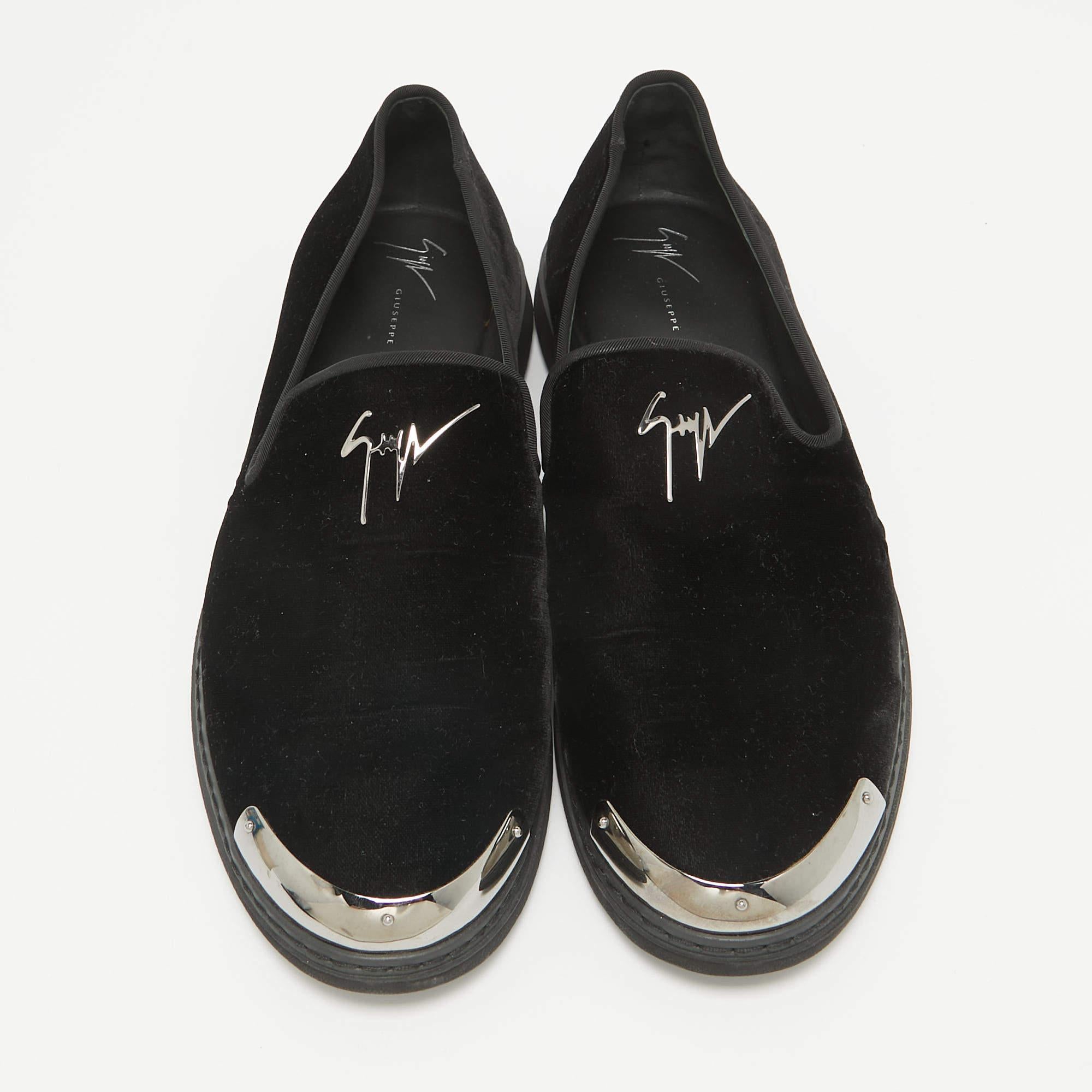 Giuseppe Zanotti Zapatillas de fumar de terciopelo negro talla 44 Negro