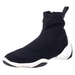 Used Giuseppe Zanotti Black/White Neoprene Light Jump Ht1 Sneakers Size 37