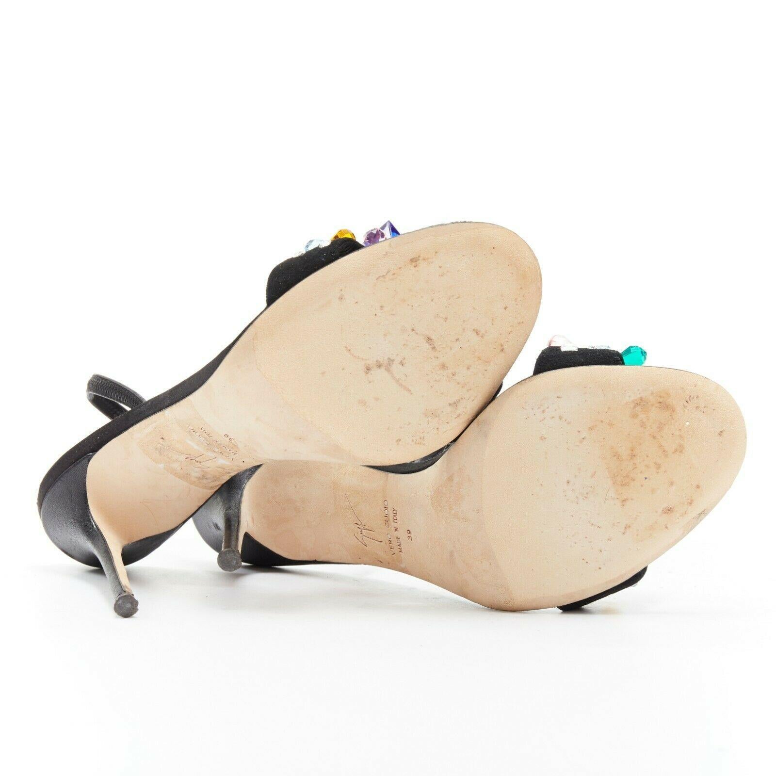 Women's GIUSEPPE ZANOTTI Blinda SS18 multicolor jewel encrusted slingback sandal EU39