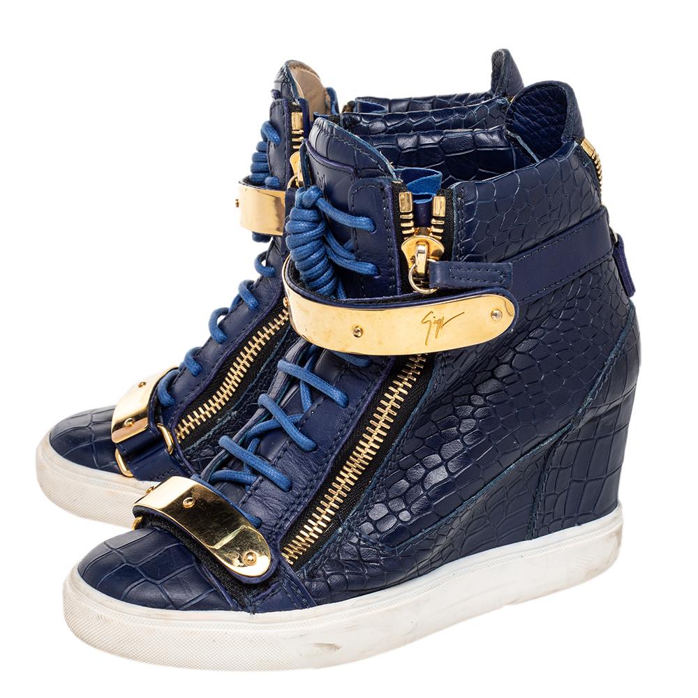 Linea Paolo Gold wedge sneakers