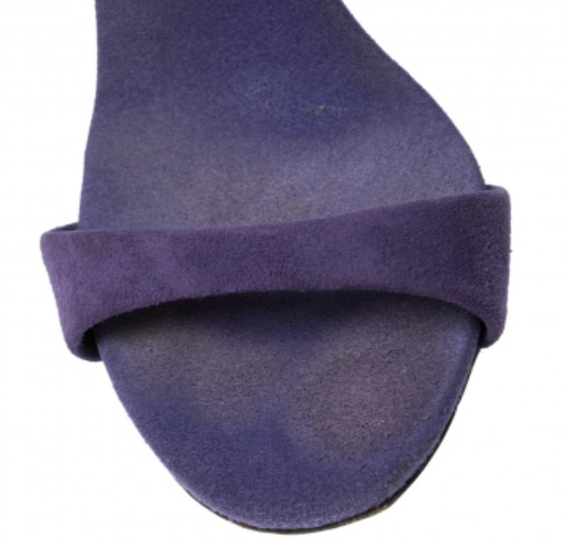 Giuseppe Zanotti Blau Wildleder Metall Heel Knöchel Wickel-Sandalen mit offener Zehe Größe 36 im Angebot 1