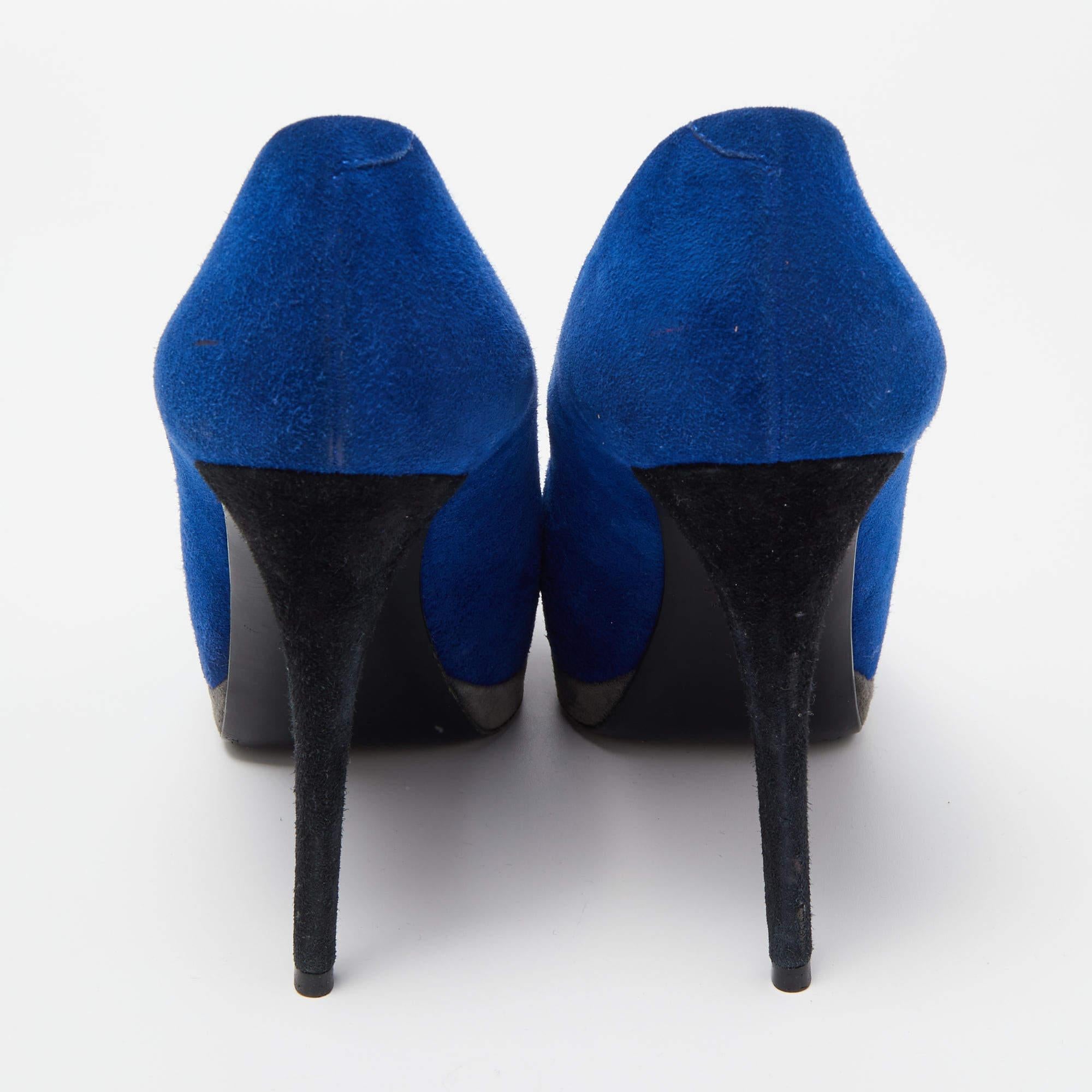Giuseppe Zanotti escarpins à bout ouvert en daim bleu taille 37 Pour femmes en vente