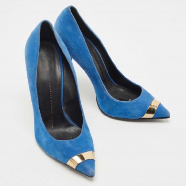 Giuseppe Zanotti Bombas con punta de ante azul talla 37,5 Azul en venta