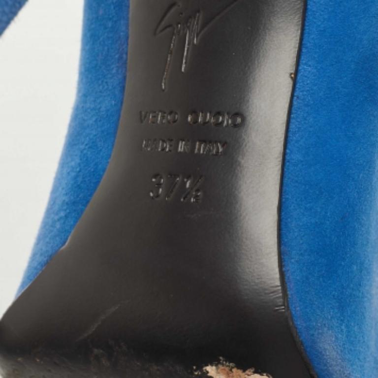 Giuseppe Zanotti Bombas con punta de ante azul talla 37,5 en venta 3