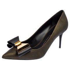 Giuseppe Zanotti Bronze Leder Schleife verschönert spitze Zehe Pumps Größe 37,5