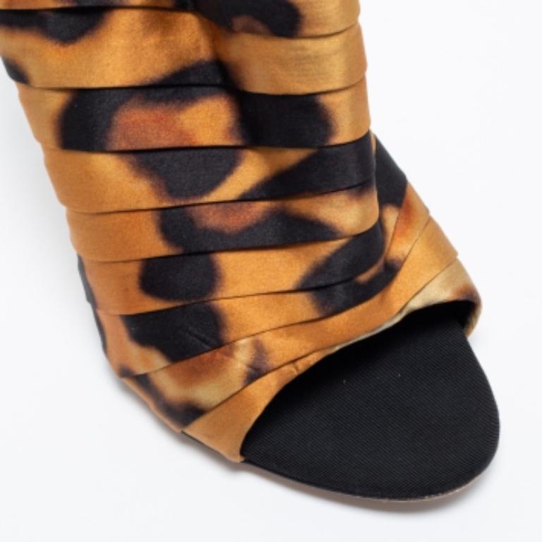 Giuseppe Zanotti Brown/Black Satin Slide Mule Sandals Size 38.5 Pour femmes en vente