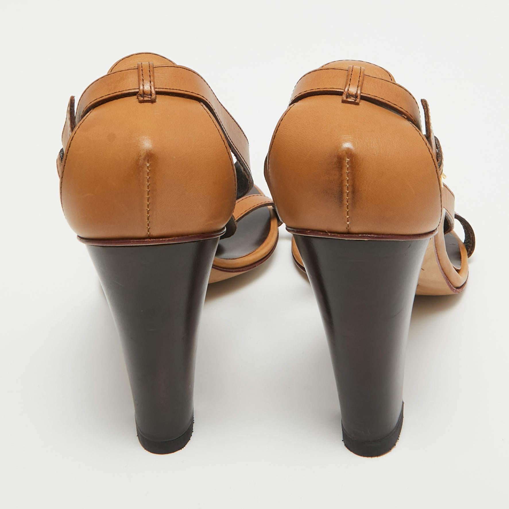 Giuseppe Zanotti Brown Leather Ankle Strap Sandals Size 40 1