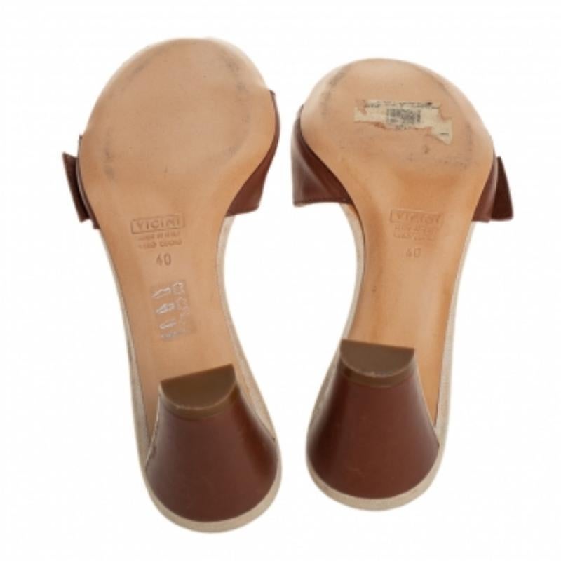Giuseppe Zanotti Brown Leather Buckle Detail Slide Sandals Size 40 For Sale 3