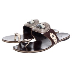 Giuseppe Zanotti, Sandalias de piel marrón