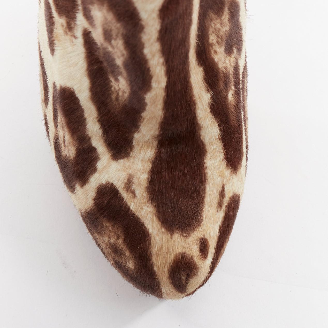 GIUSEPPE ZANOTTI brown nude leopard print platform high heel boots EU36.5 For Sale 1