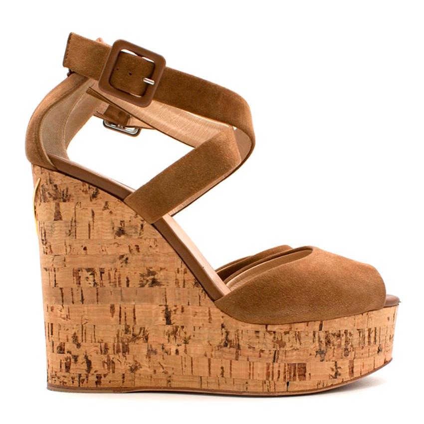 Giuseppe Zanotti Brown Platform Wedge Sandals 37  1