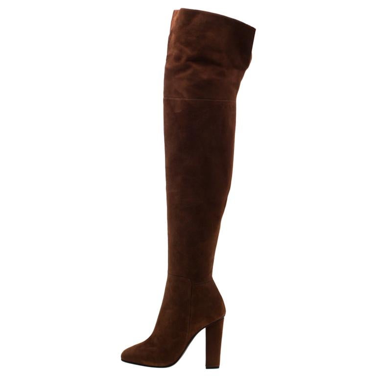 Giuseppe Zanotti Brown Suede Alabama Over The Knee Boots Size 37