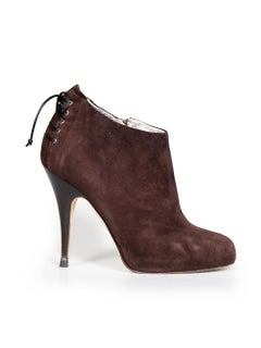 Giuseppe Zanotti Brown Suede Stiletto Ankle Boots Size IT 37
