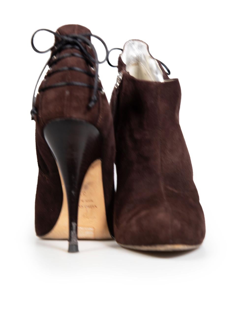 Giuseppe Zanotti Botines de tacón de aguja de ante marrón Talla IT 37 Negro en venta