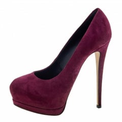 Giuseppe Zanotti  Burgundy Suede Platform Pumps Size 37.5