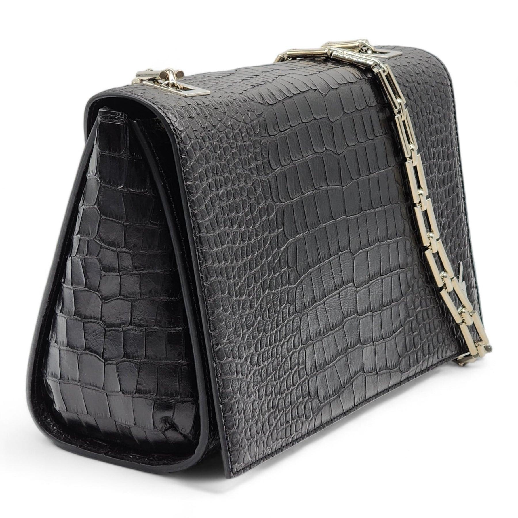Nero Giuseppe Zanotti - Pochette a tracolla in pelle stampa pitone in nero in vendita