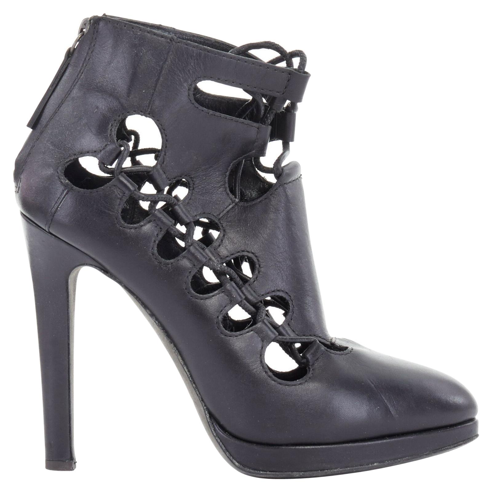 GIUSEPPE ZANOTTI CHRISTOPHER KANE black cut out lace detail ankle boots EU36 US6