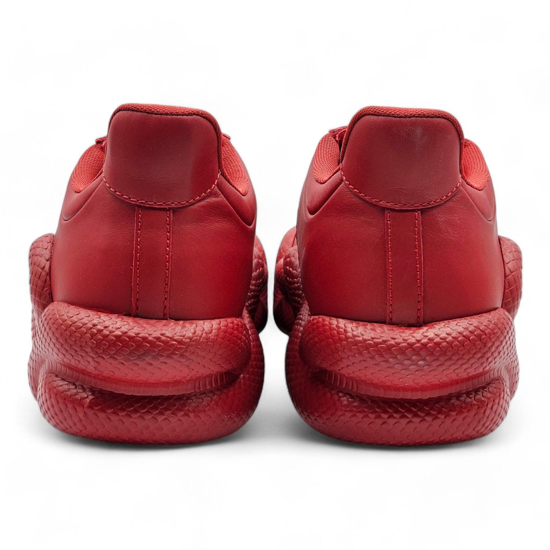 Brown Giuseppe Zanotti Cobra Sneakers with Leather in Red For Sale