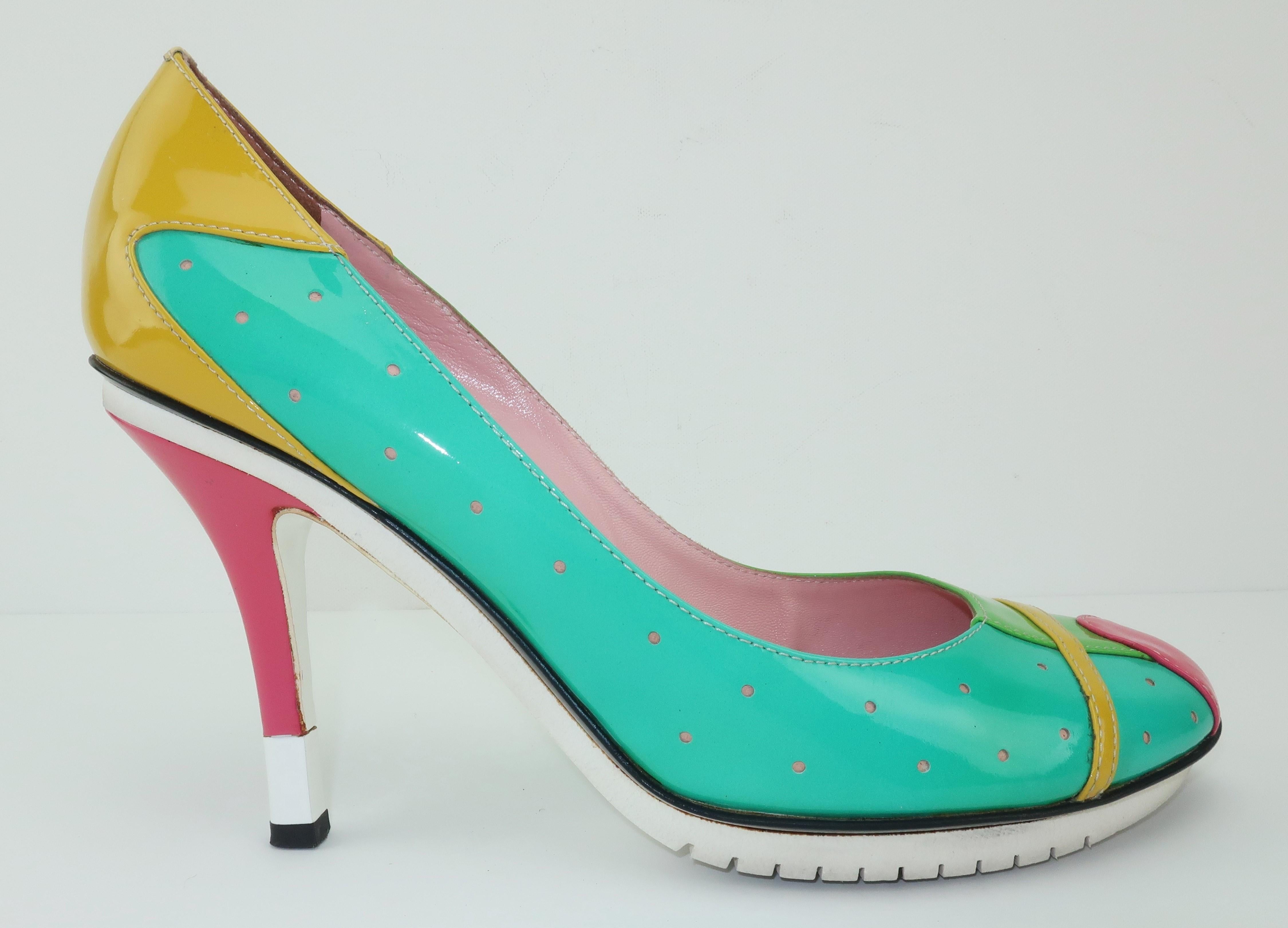 Giuseppe Zanotti Color Block Patent Leather Shoes Sz 37 1