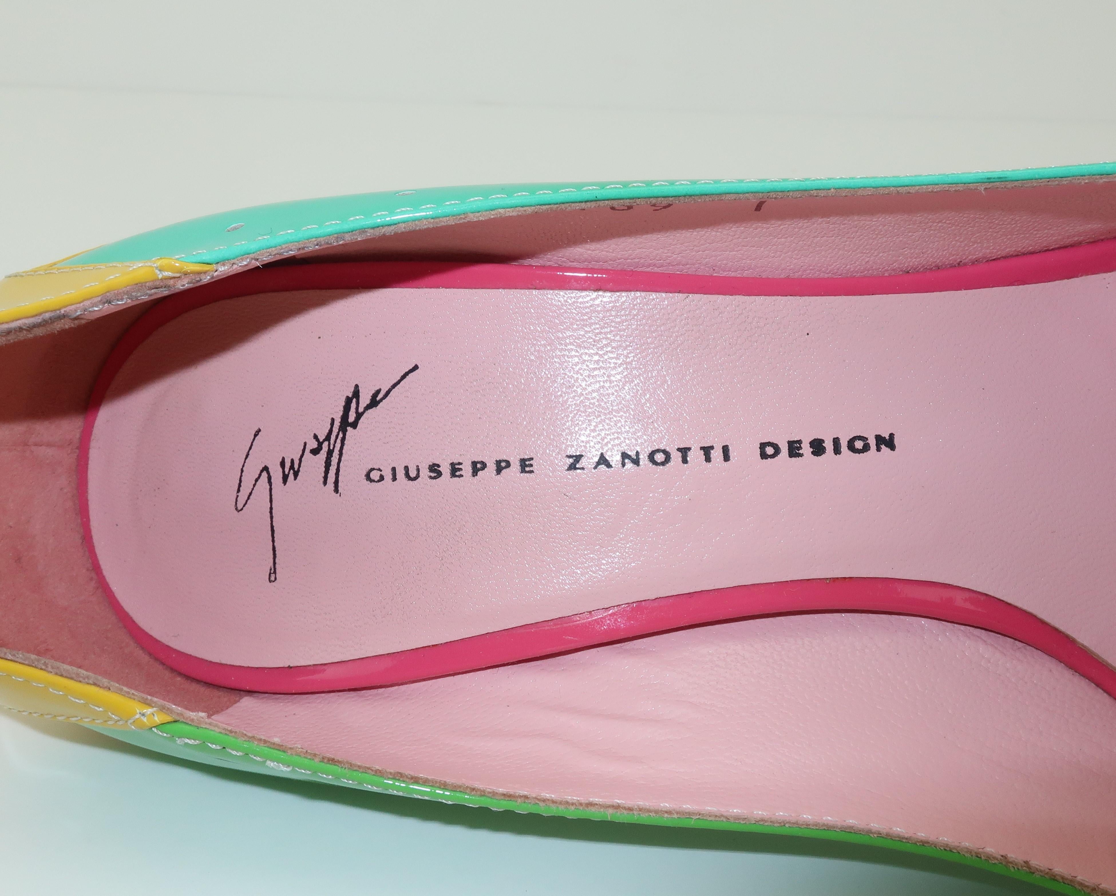 Giuseppe Zanotti Color Block Patent Leather Shoes Sz 37 3