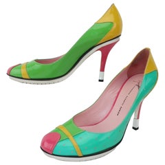 Giuseppe Zanotti Color Block Patent Leather Shoes Sz 37