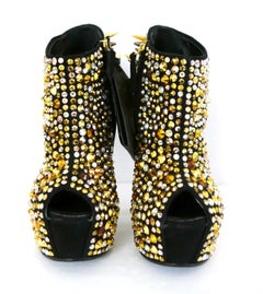 Giuseppe Zanotti Lady Gaga Swarovski Crystal Spike Wedges Heels