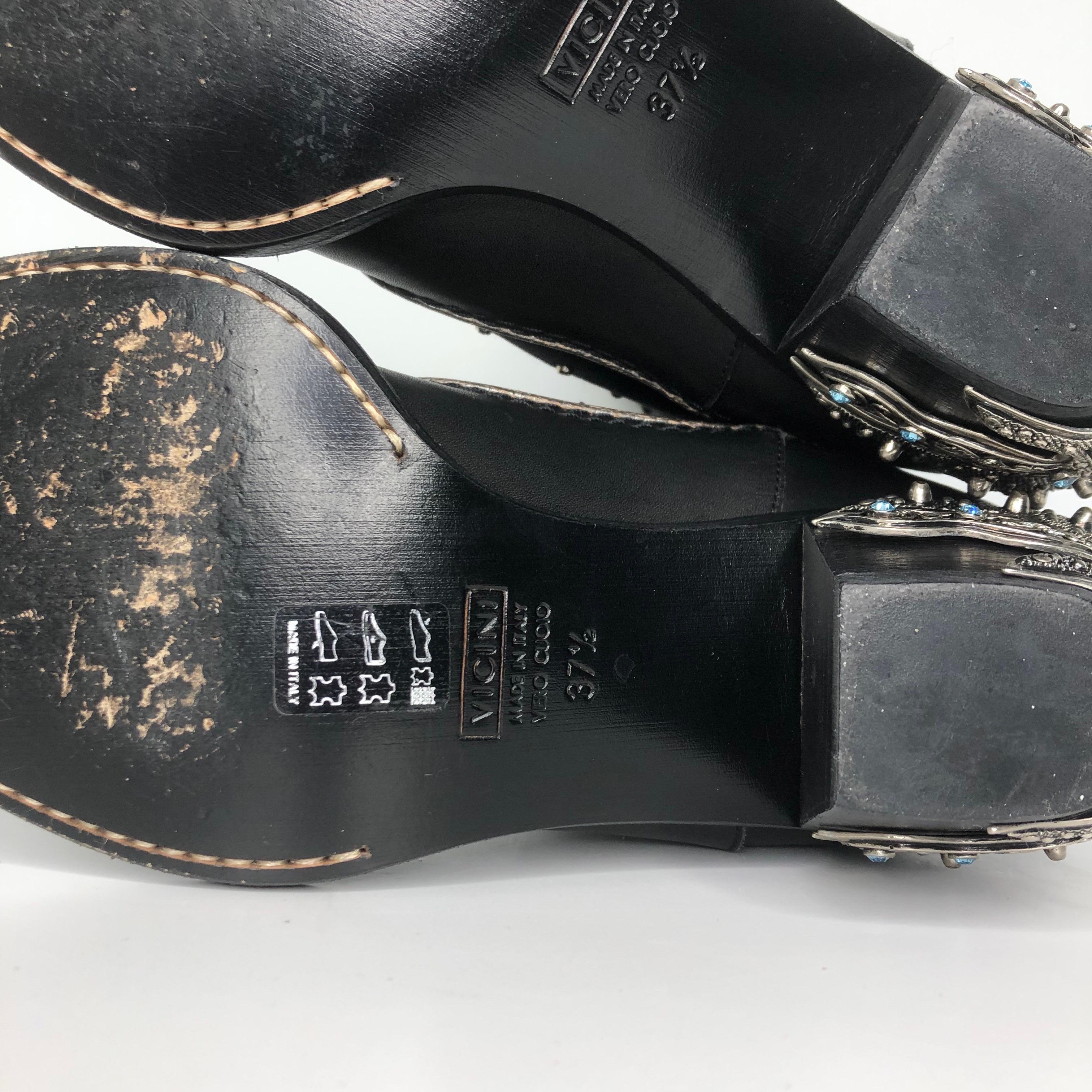 Giuseppe Zanotti Crystals Studded Pull On Western Cowgirl Heeled Boots 37.5 For Sale 3