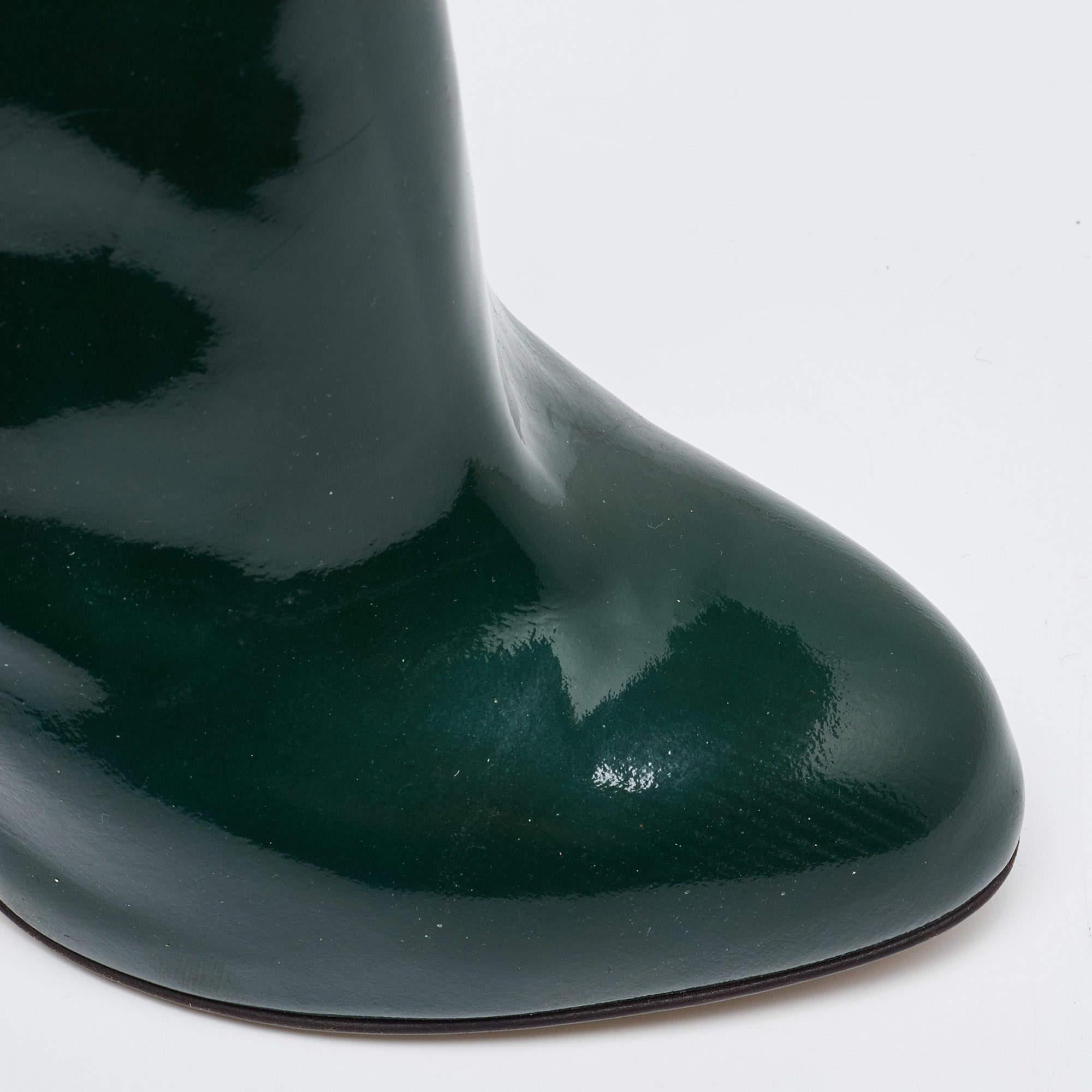Botines de charol verde oscuro Giuseppe Zanotti Talla 38,5 en venta 2