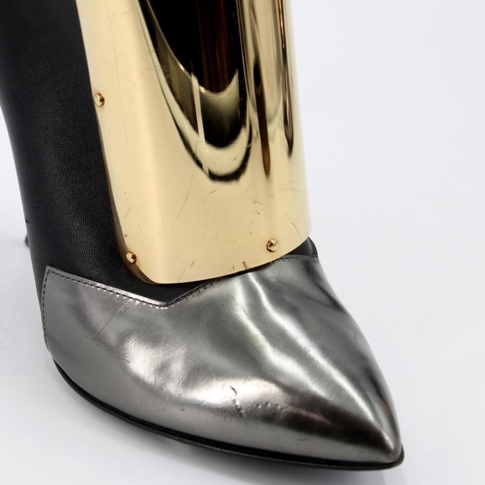 Giuseppe Zanotti Designs Metal Plate Ankle Shielded Booties 9.5 GZ-S0929P-0321 For Sale 2