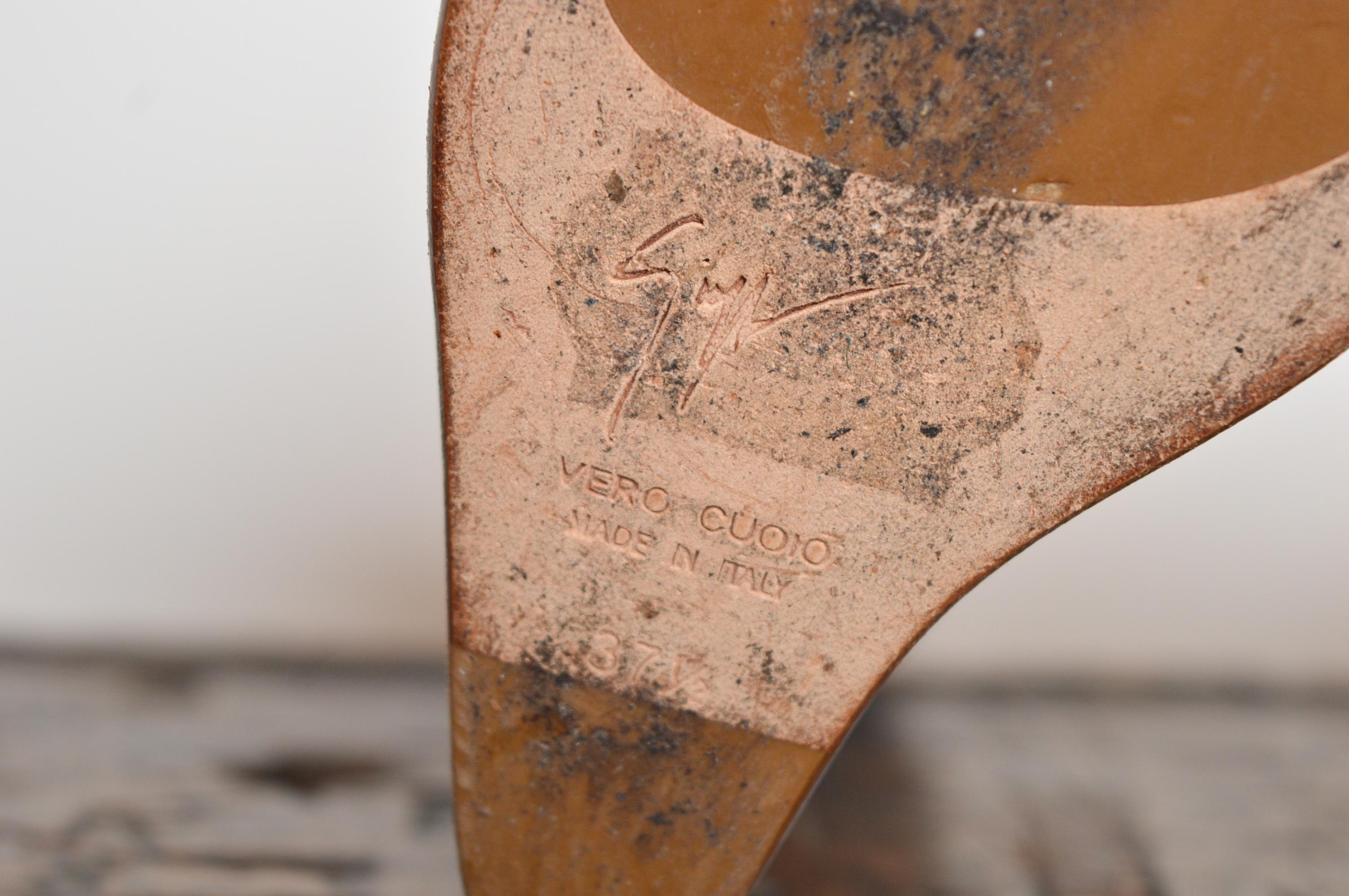 Giuseppe Zanotti Dove Grey Suede Peep Toe Platform Heel Less Slingback EU 37.5 For Sale 6