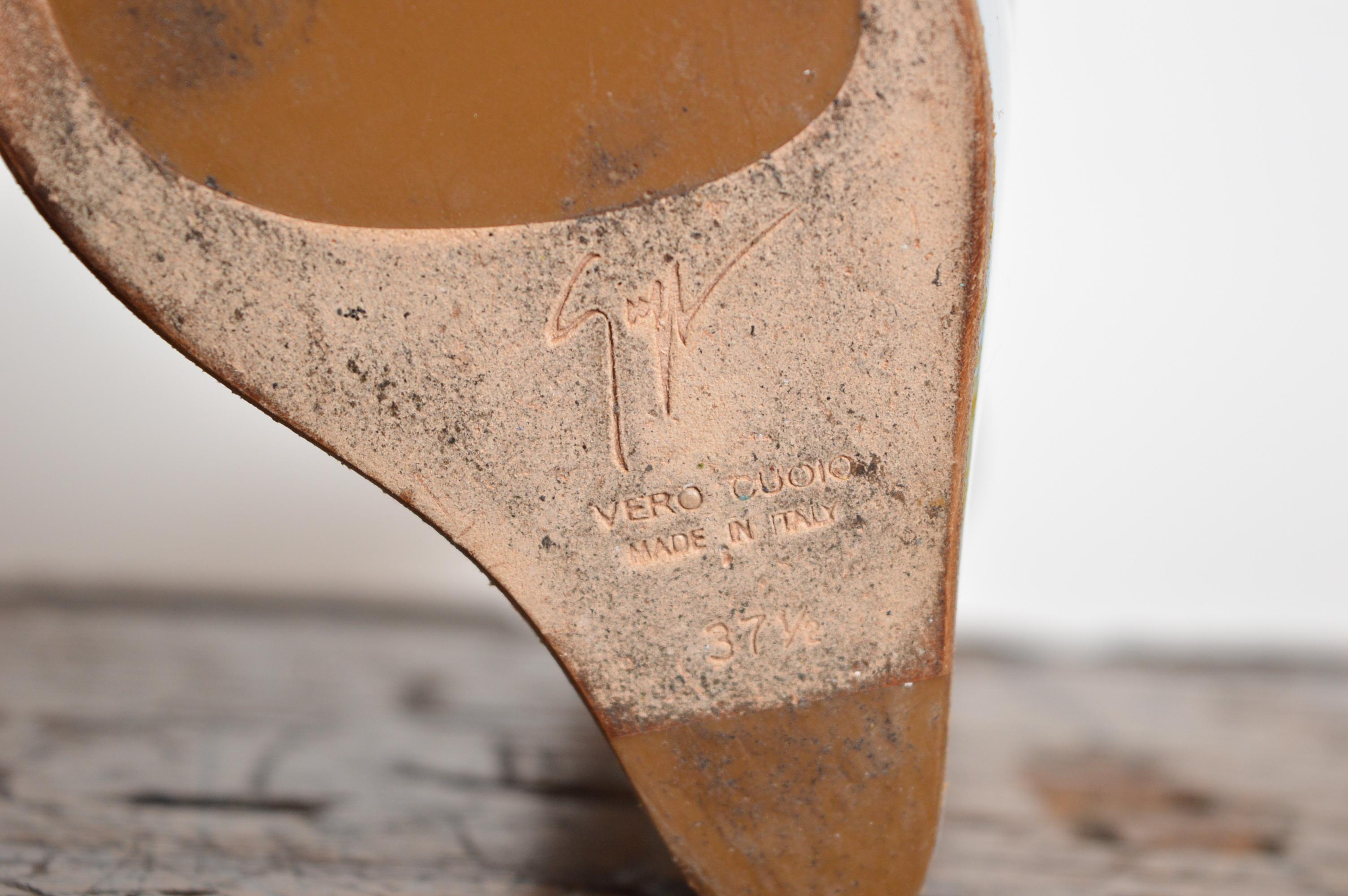 Giuseppe Zanotti Dove Grey Suede Peep Toe Platform Heel Less Slingback EU 37.5 For Sale 7