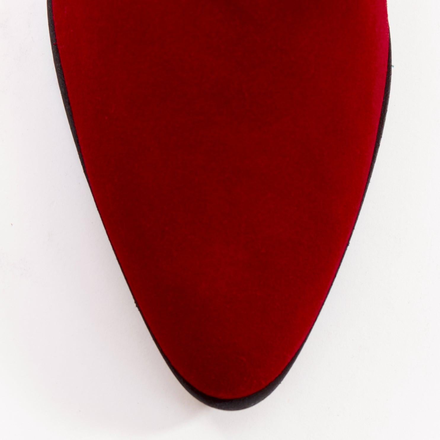 GIUSEPPE ZANOTTI Elna 55 bottes de cow-boy western en cuir velours rouge EU36 en vente 1