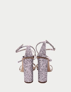 Giuseppe Zanotti Strappy Silver Sequin Heels - EU 39