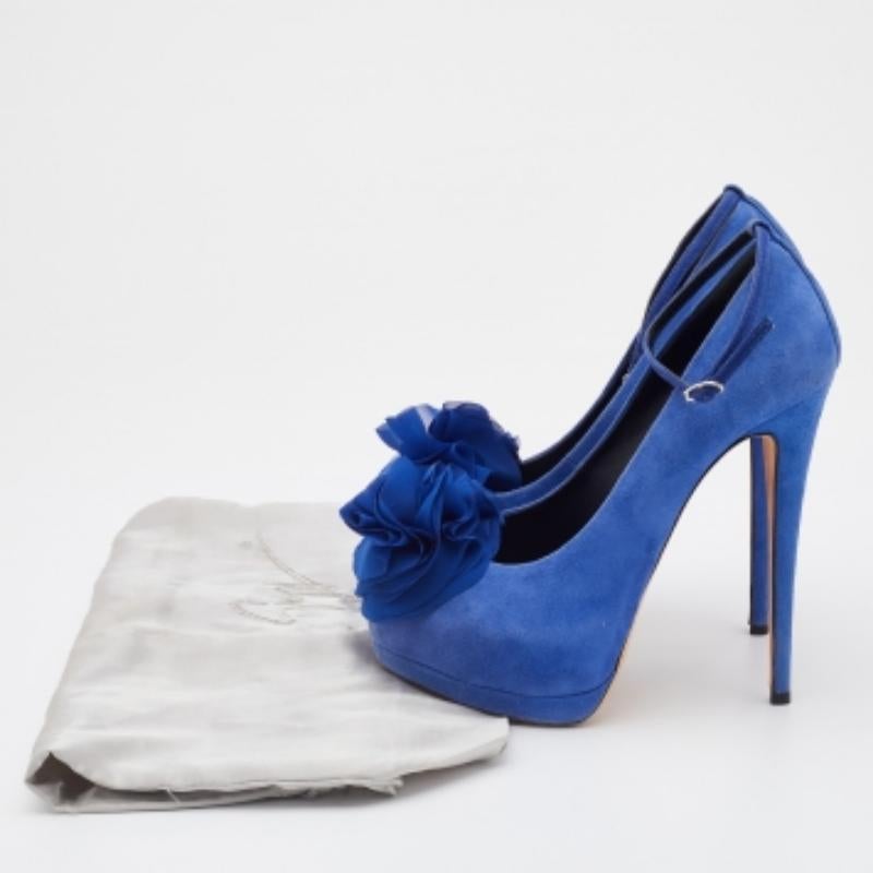 Giuseppe Zanotti escarpins à plateforme avec appliques florales à bout ouvert taille 37 en vente 1