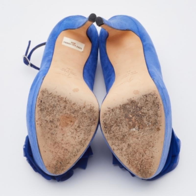 Giuseppe Zanotti escarpins à plateforme avec appliques florales à bout ouvert taille 37 en vente 2