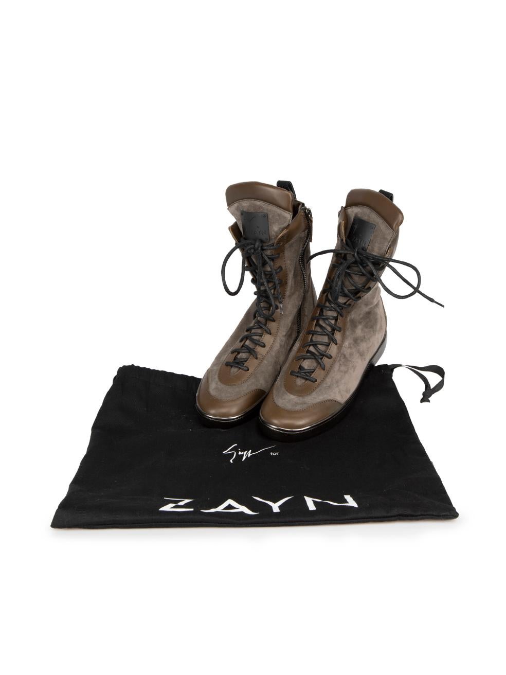 Giuseppe Zanotti Giuseppe Zanotti X Zayn Grau Wildleder Combat Stiefel Größe IT 40 im Angebot 4