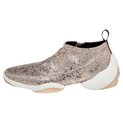 Giuseppe Zanotti Gold Glitter Jump Sneakers Size 40