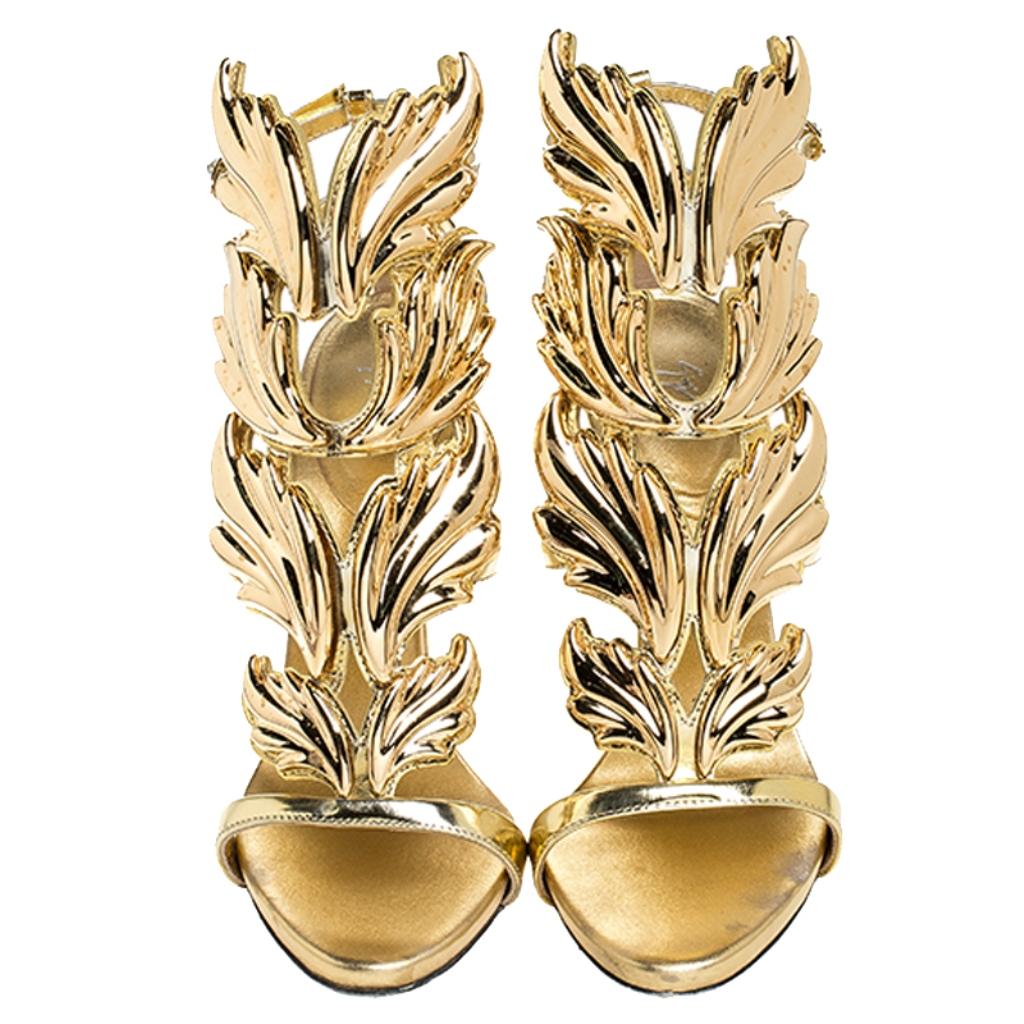 gold giuseppe heels