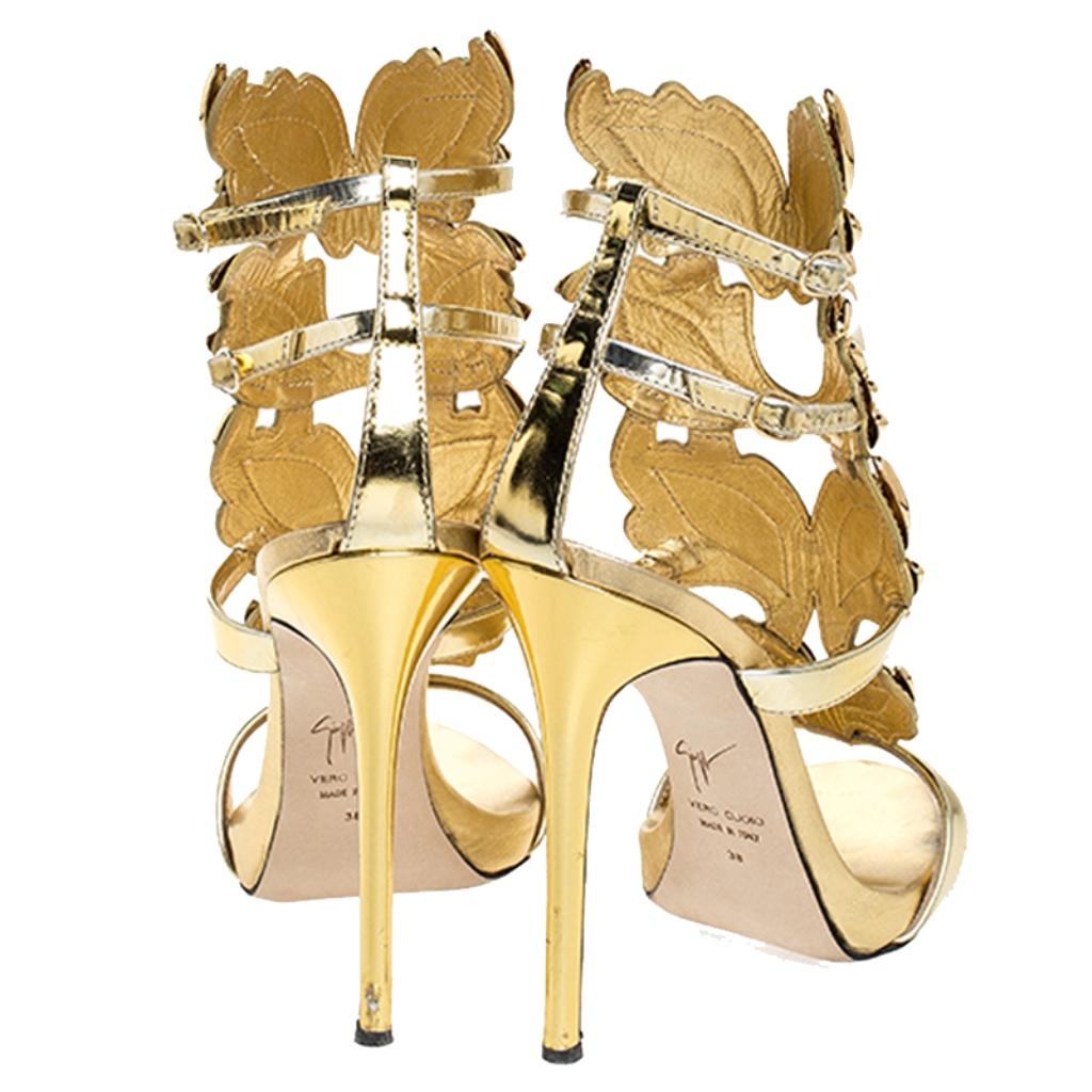 gold giuseppe heels