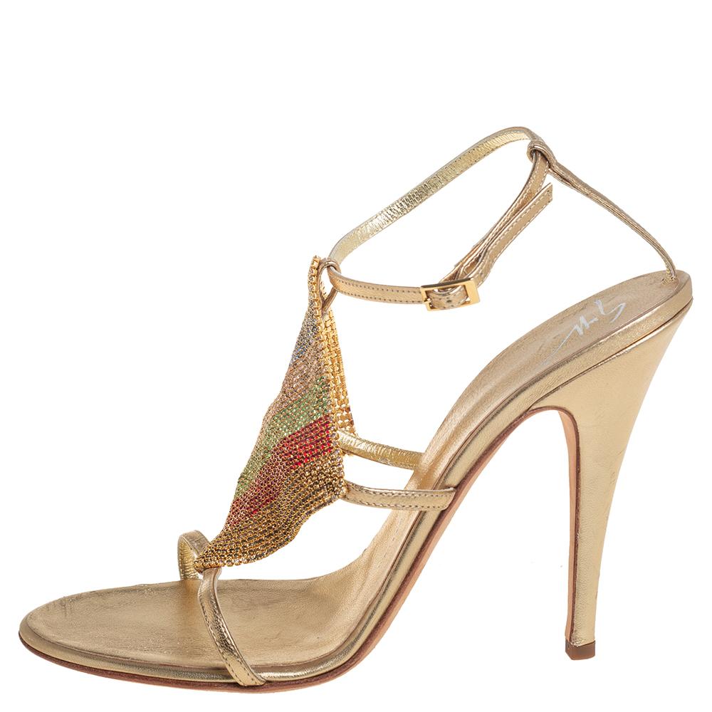 gold giuseppe zanotti heels