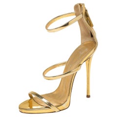 Giuseppe Zanotti Gold Leather Harmony Sandals Size 36